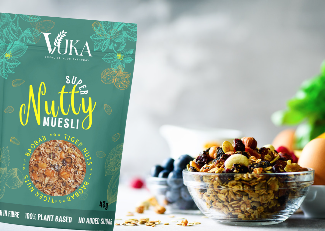 Premium protein rich super nutty muesli serving for breakfast or snack